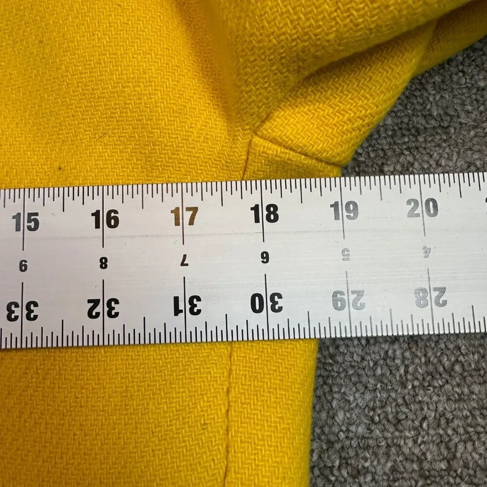J. Crew Stadium Cloth Wool Nello Gori Winter Coat Yellow Full Zip Size 0 Petite - Picture 3 of 8